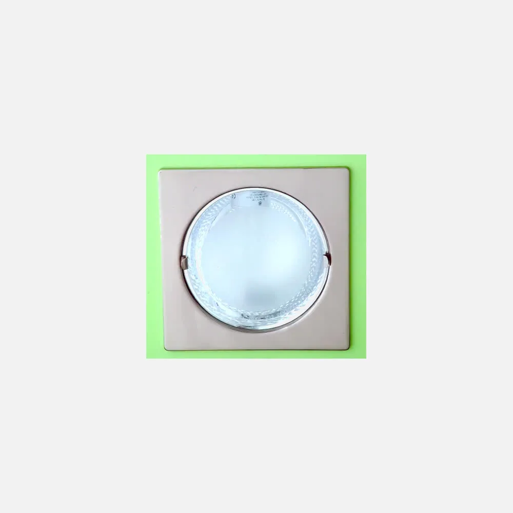 Downlight Empotrar 1xe27  9x18,8x18,8 Cm S/bom.cuadrad.niquel  Corte 17d