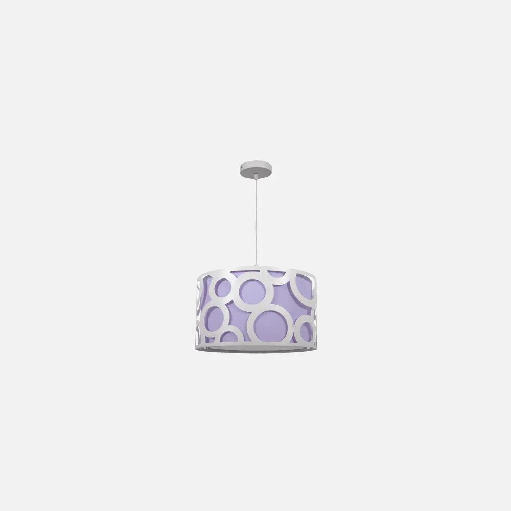 Colgante Orlando Lila/blanco 1xe27 Regx30x30 Cm