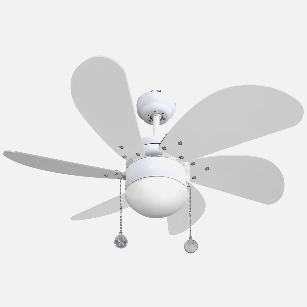 Ventilador Blanco Delfin 6 Aspas Blanc0 1xe27 41x65 D