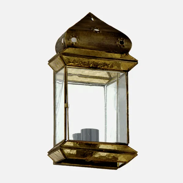 Aplique 3 Caras 1xe27 Ambarina Cuero/ambar 36x18x11 Cm