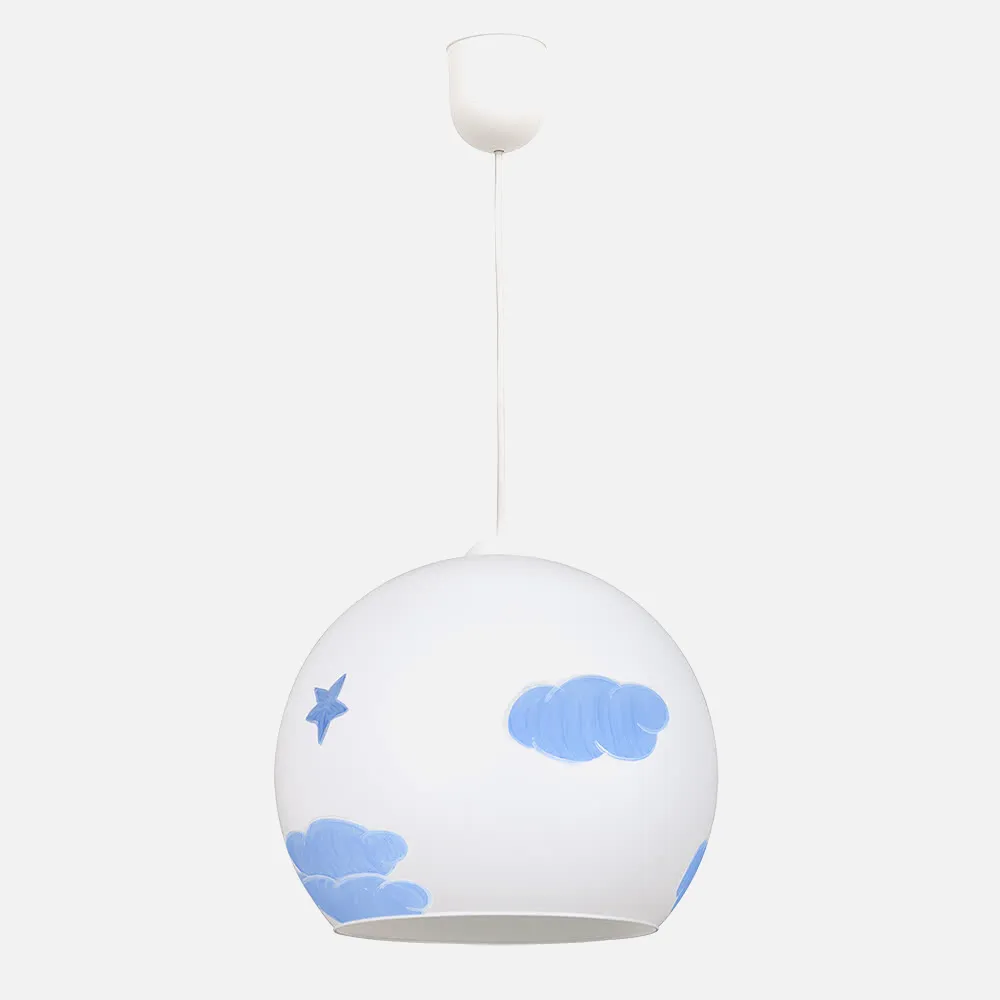Colgante Infantil Serie Bola Abierta Celeste 1xe27 30 D.