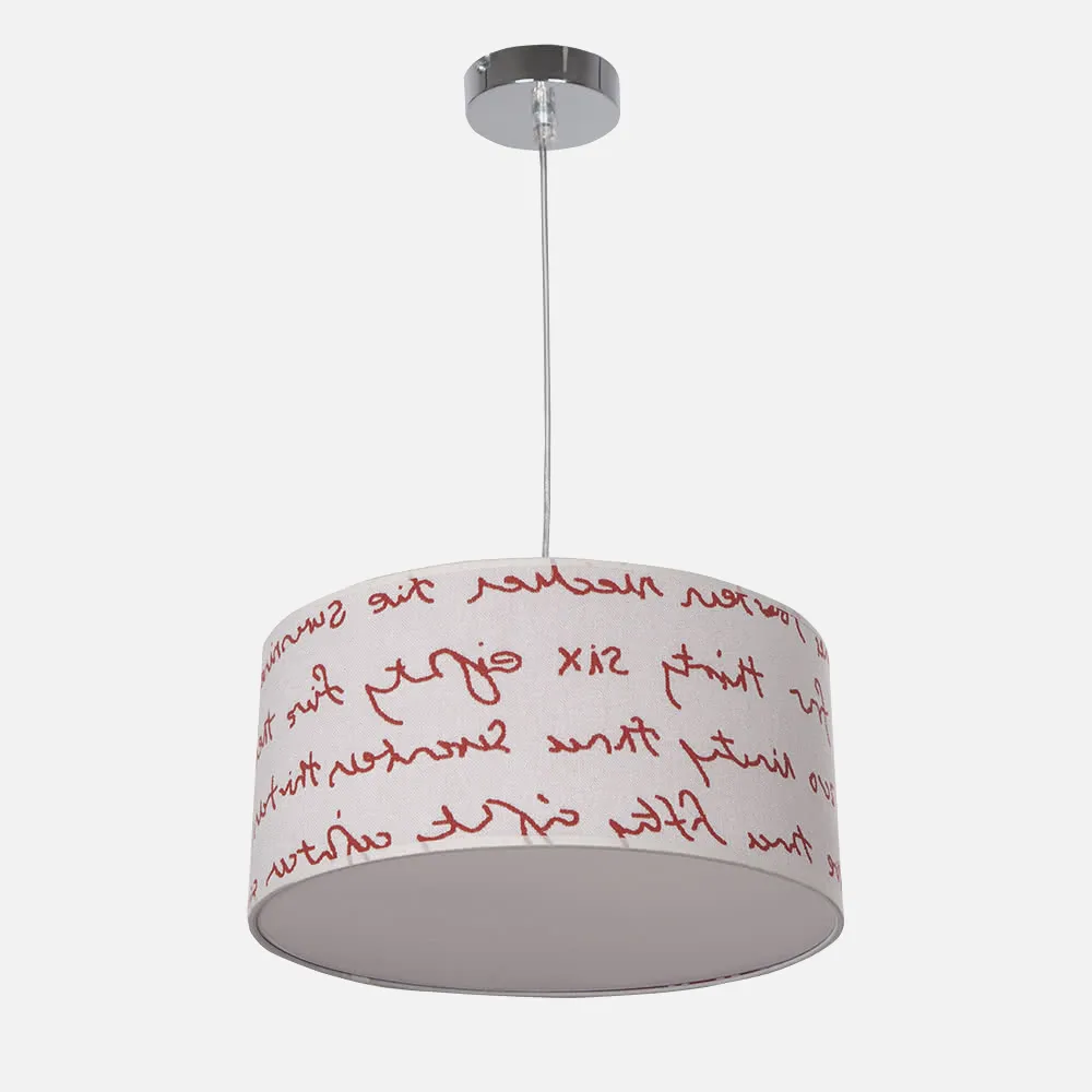 Colgante Letters Blanco/rojo 2xe27 Regx35d