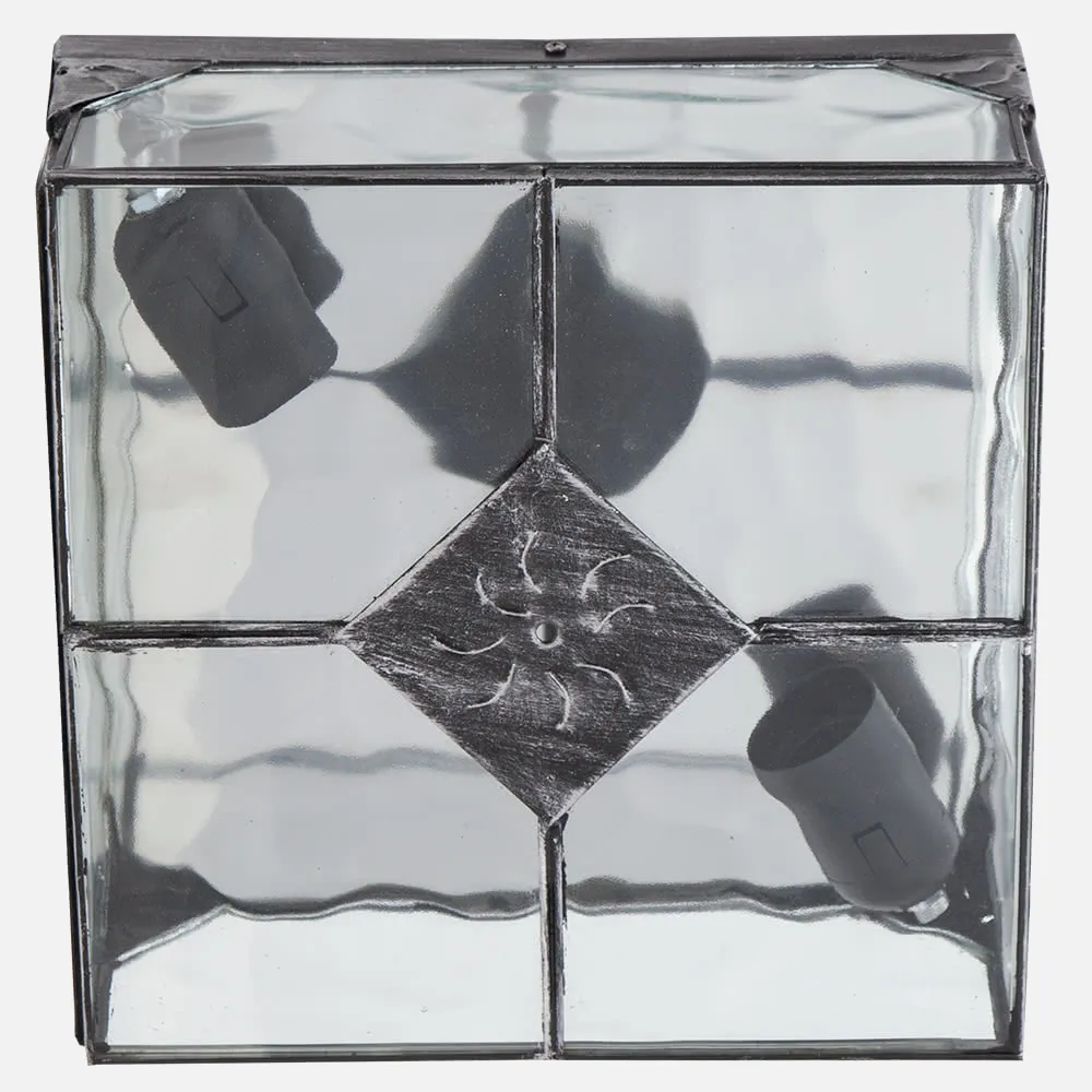 075582510 - Plafon Grande Estepa Plata 2xe27 11x25x25 Cm