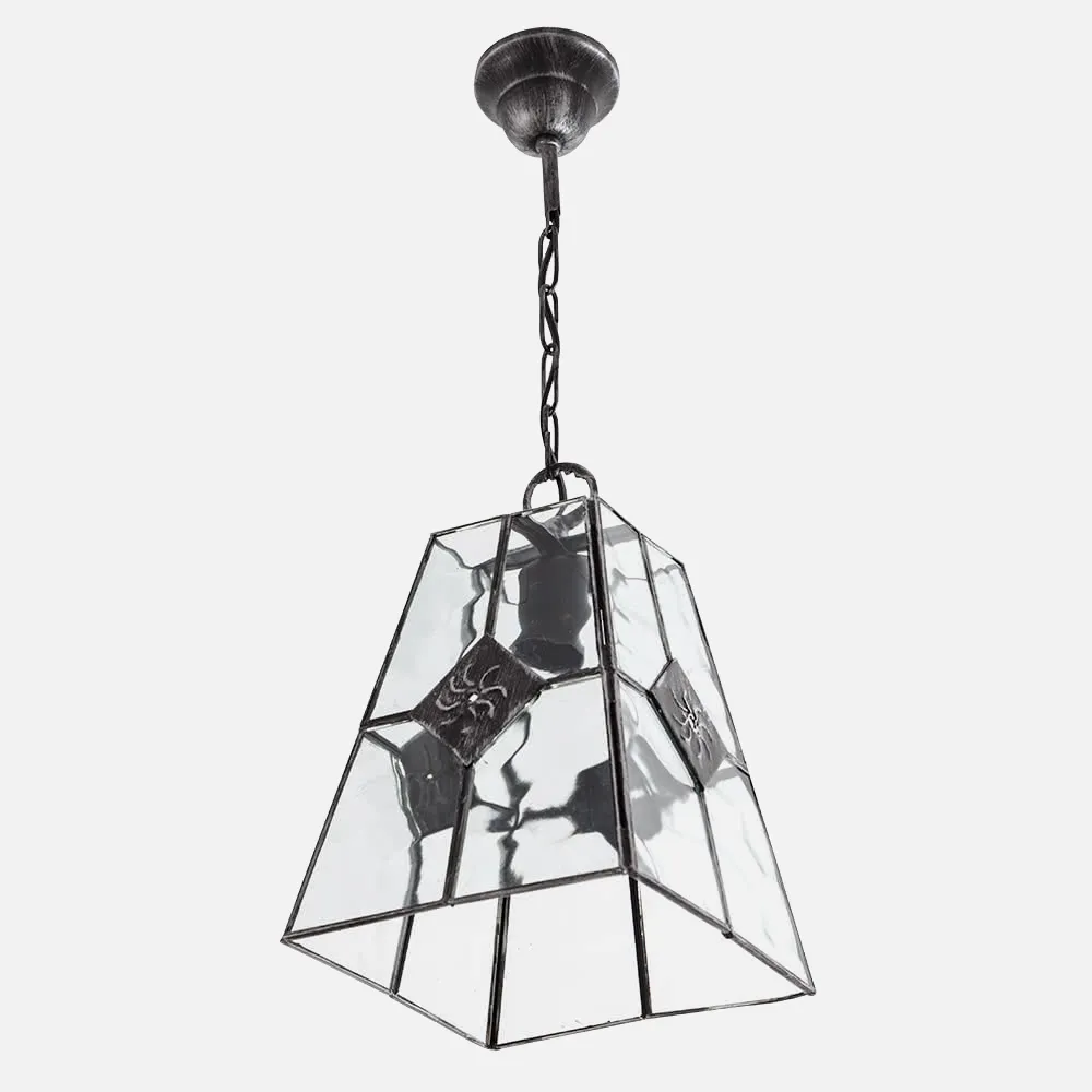 Colgante Estepa Plata 1xe27 Regx20x20 Cm