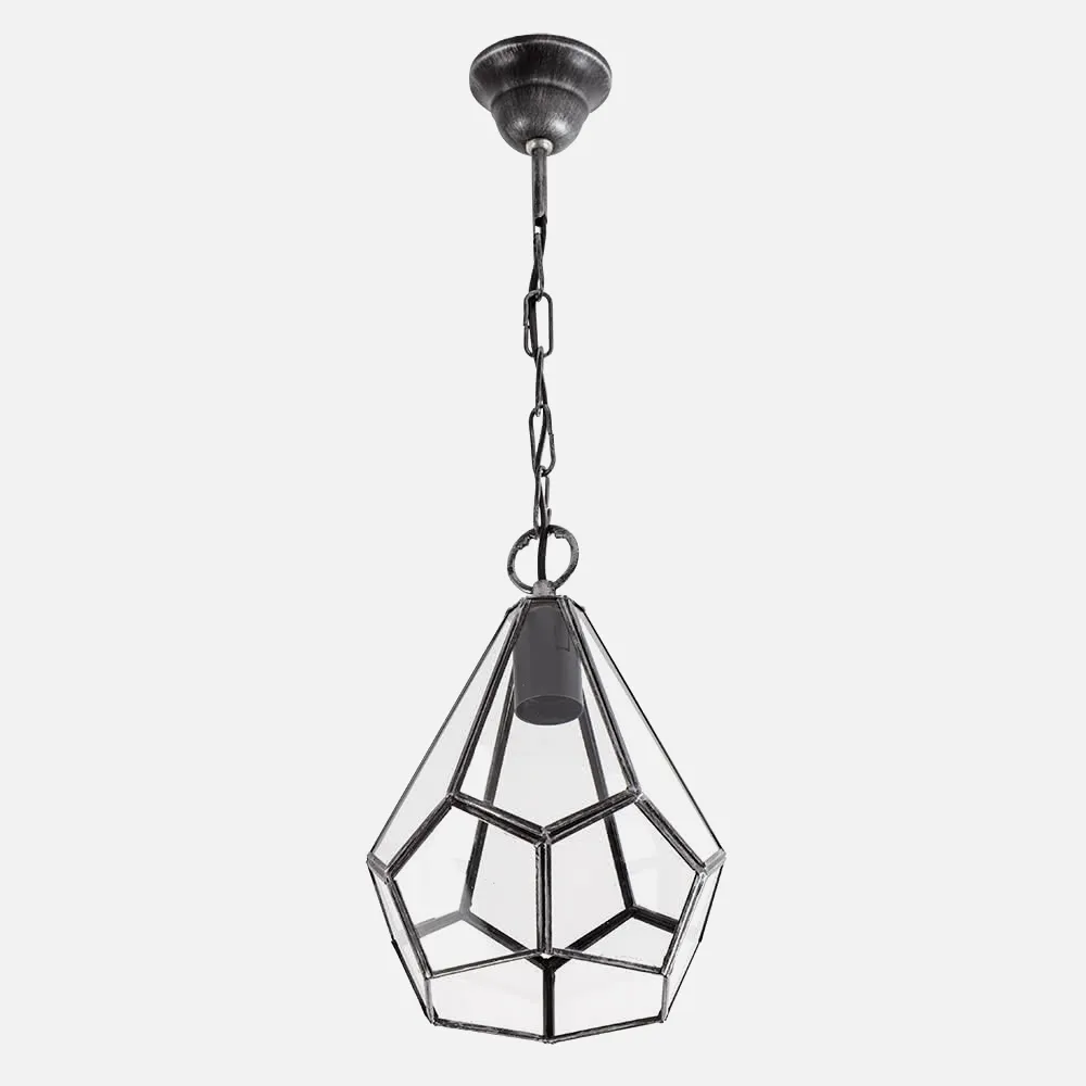Colgante Osuna Plata 1xe27 Regx20x20 Cm