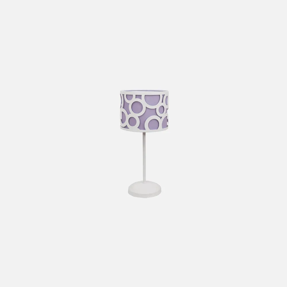 028271019. - Sobremesa Orlando Lila/blanco 1xe14 42x18x18 Cm
