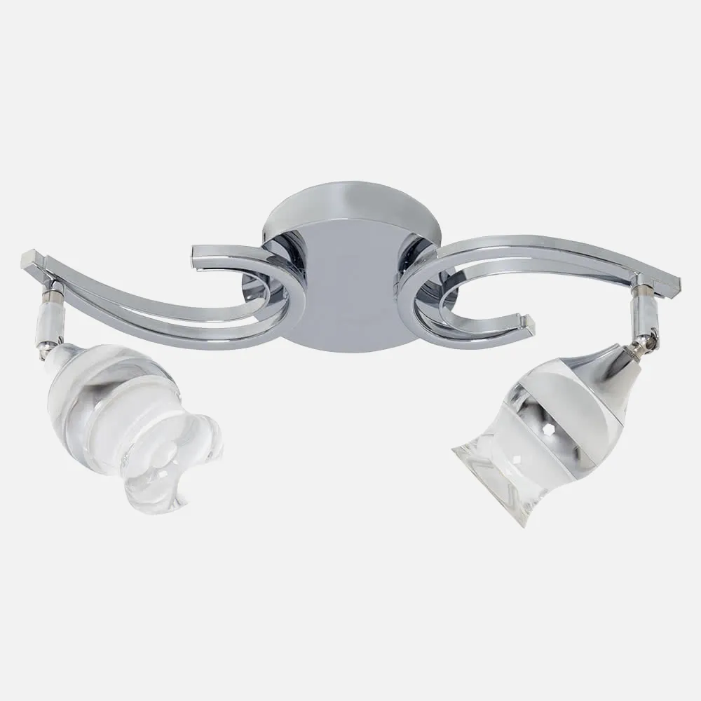 Lampara Zodiaco Cromo 2x5w Led 800lm 4000k 22x37x12