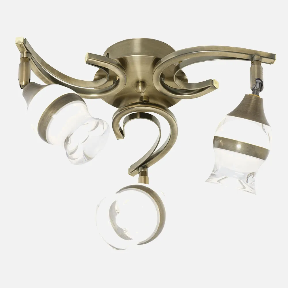 Lampara Zodiaco Cuero 3x5w Led 1200lm 4000k22x33d