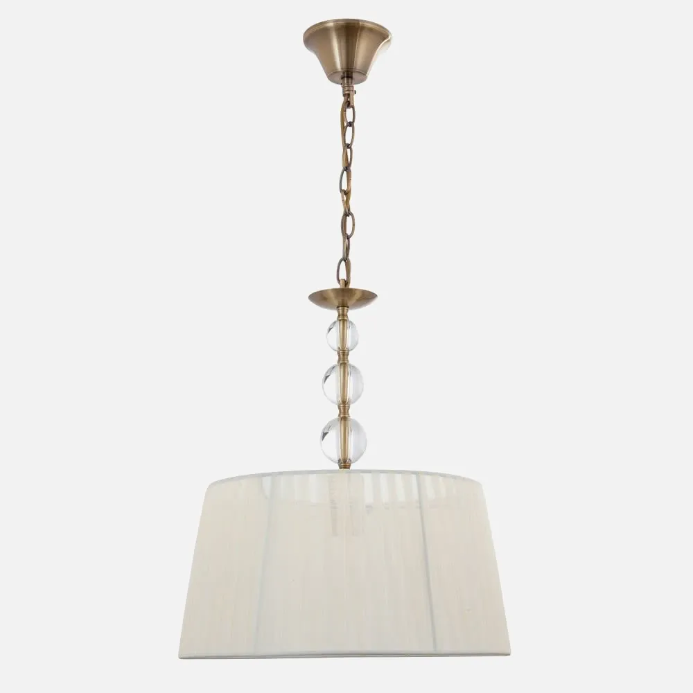 Colgante Peq Serie Alabama Beis/cuero 2xe27 45x35d