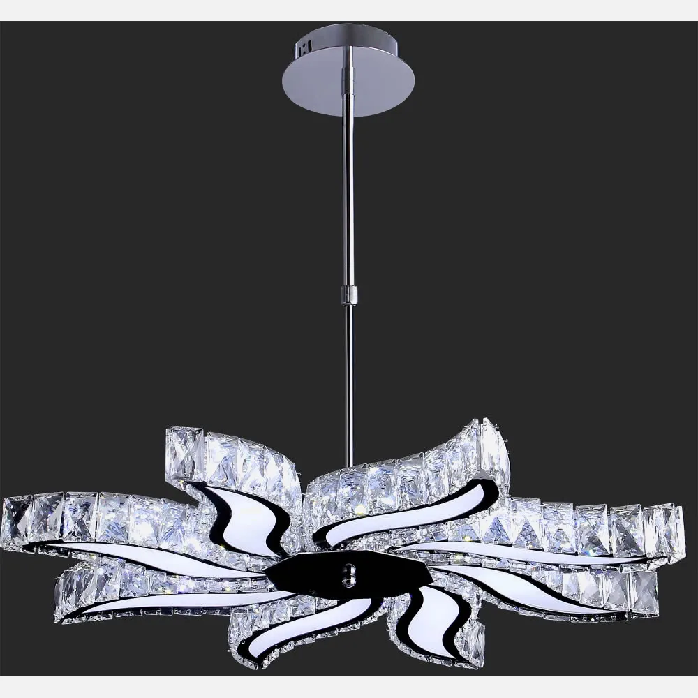 Lampara Led Cristal 8 Brazos  Eclipse 96w 7680 Lm 4000k Regx70d