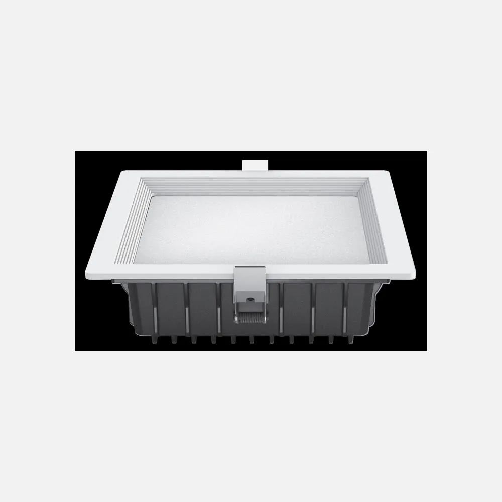 Downlight Led Intego Pro Cuad. 32w 1880lm 7x22x22 Cm Blanco 6400k  Corte 19x19 Cm