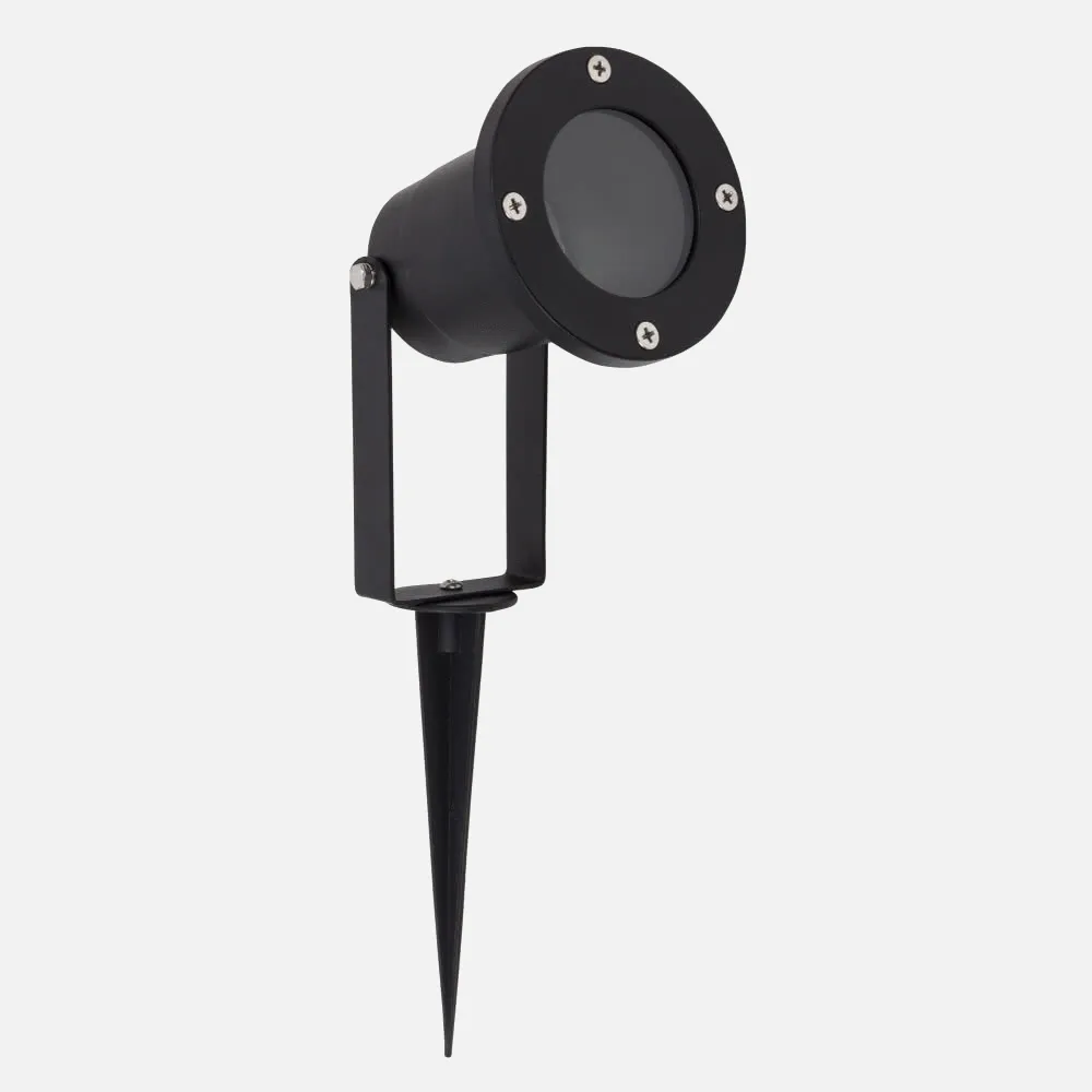 Foco Espigado Jasmin 1 X Gu0  Ip65 Negro 32x9,5x10