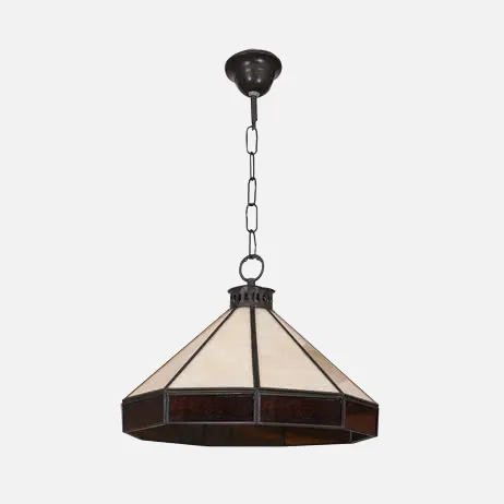 Pendant light Peq.Adarve 1xe27 Black/beige/brown  Regx30x30 Cm