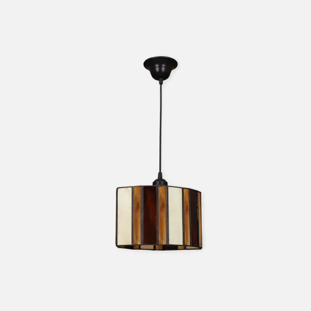 005893015 - Colgante Alqueria 1xe27 Negro/beis/marron Regx22x28 Cm