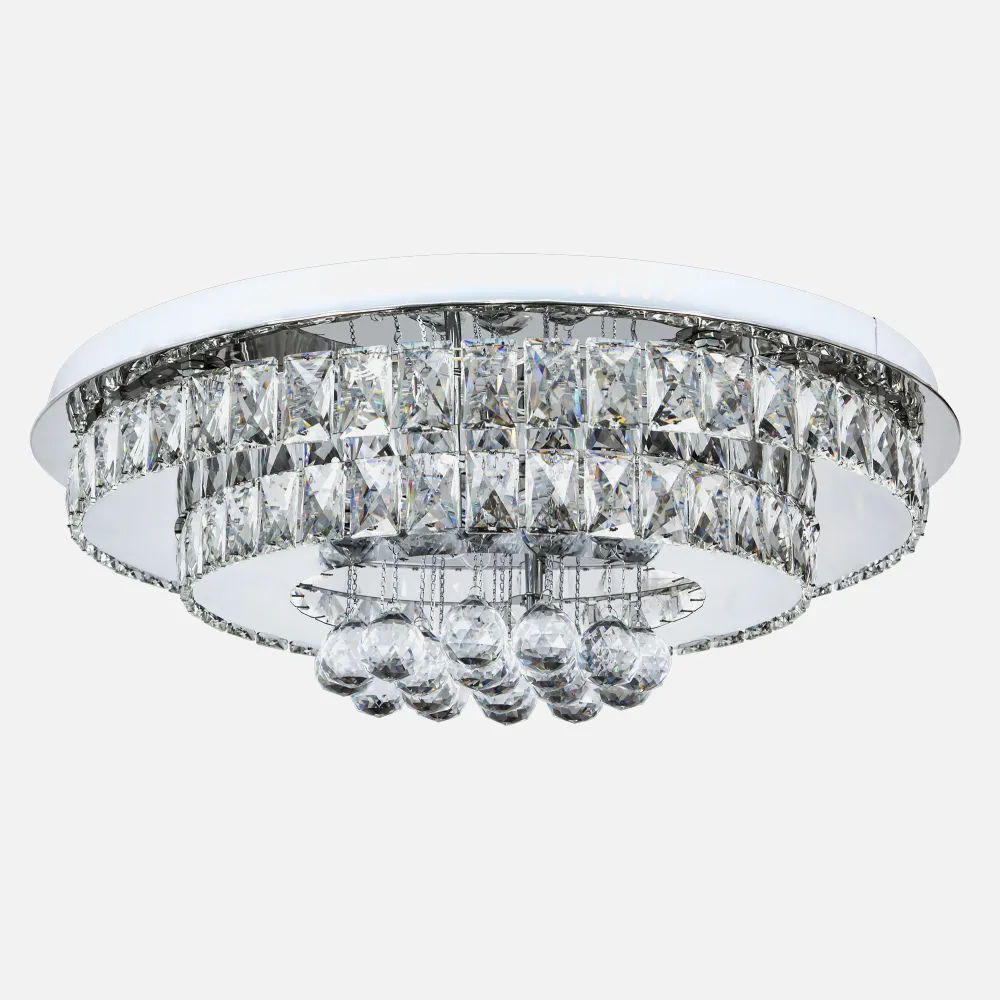 Plafon Redondo 112w  Brillante Cromo 60d 8960lm 3 Temp 3000k, 4000k, 6000k