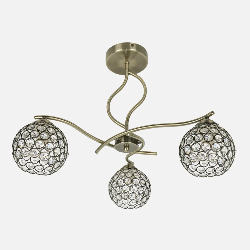 Lampara Balbina 3xe14 Cuero 39x50d