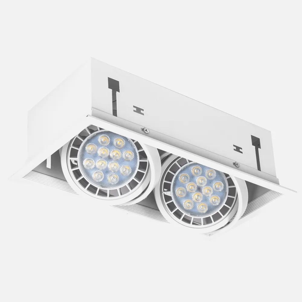 Foco Kardan Empotrar Cesar 2xr111 Blanco 18,5x33 Bombillas No Incluidas