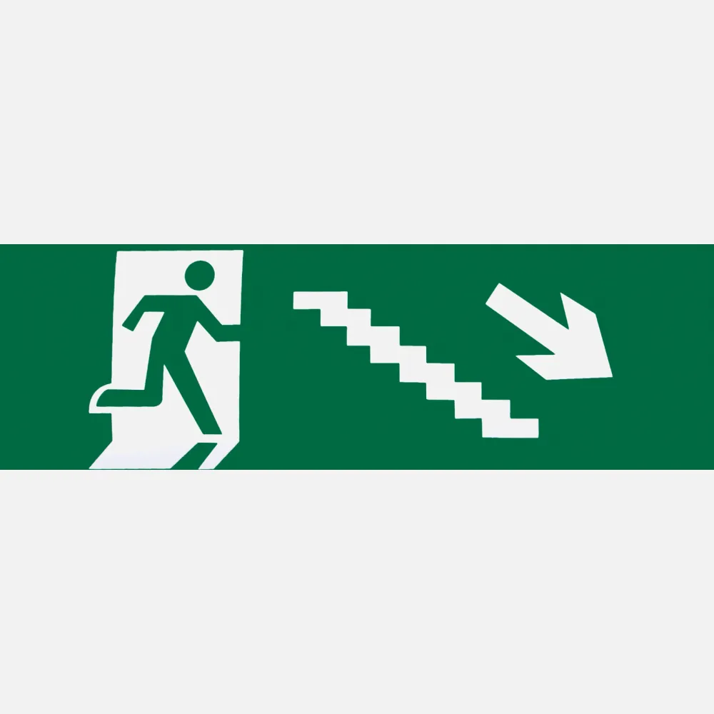 A124SAL-ESC-DE-BAJ - Cm Exited Emergency Right Stairs   Descent 6,5x20x0,01 Adhesive