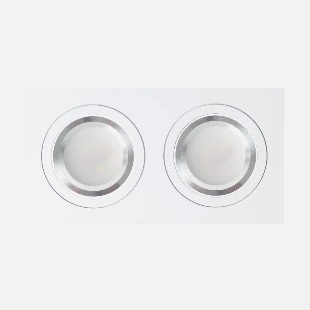 Regleta Foco Empotrar Blanco/cromo 2xg10 Incluida 12w 4000k 1200lm 17,5x9x2 Androide