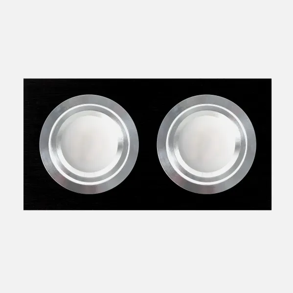 Regleta Foco Empotrar Negro/cromo 2xgu10 Incluida 12w 4000k 1200lm 17,5x9x2 Androide