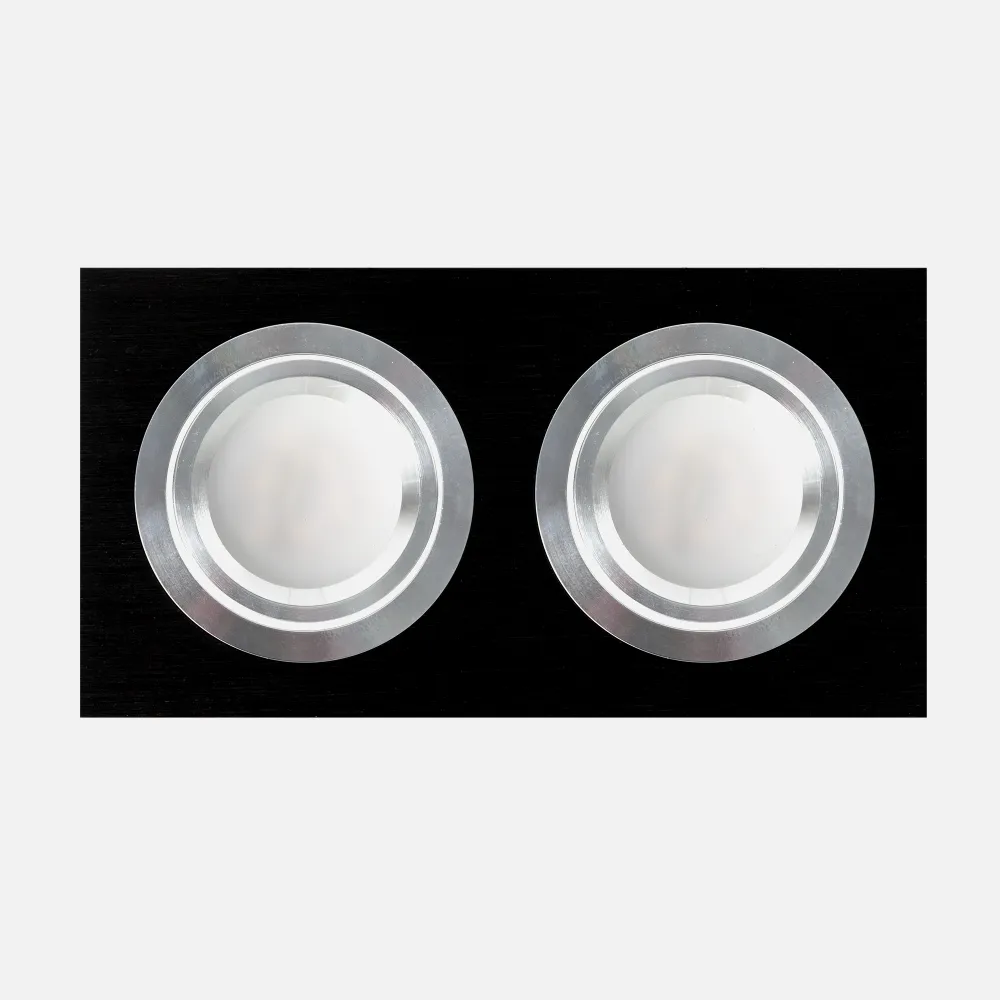 Regleta Foco Empotrar Negro/cromo 2xgu10 Incluida 12w 4000k 1200lm 17,5x9x2 Androide