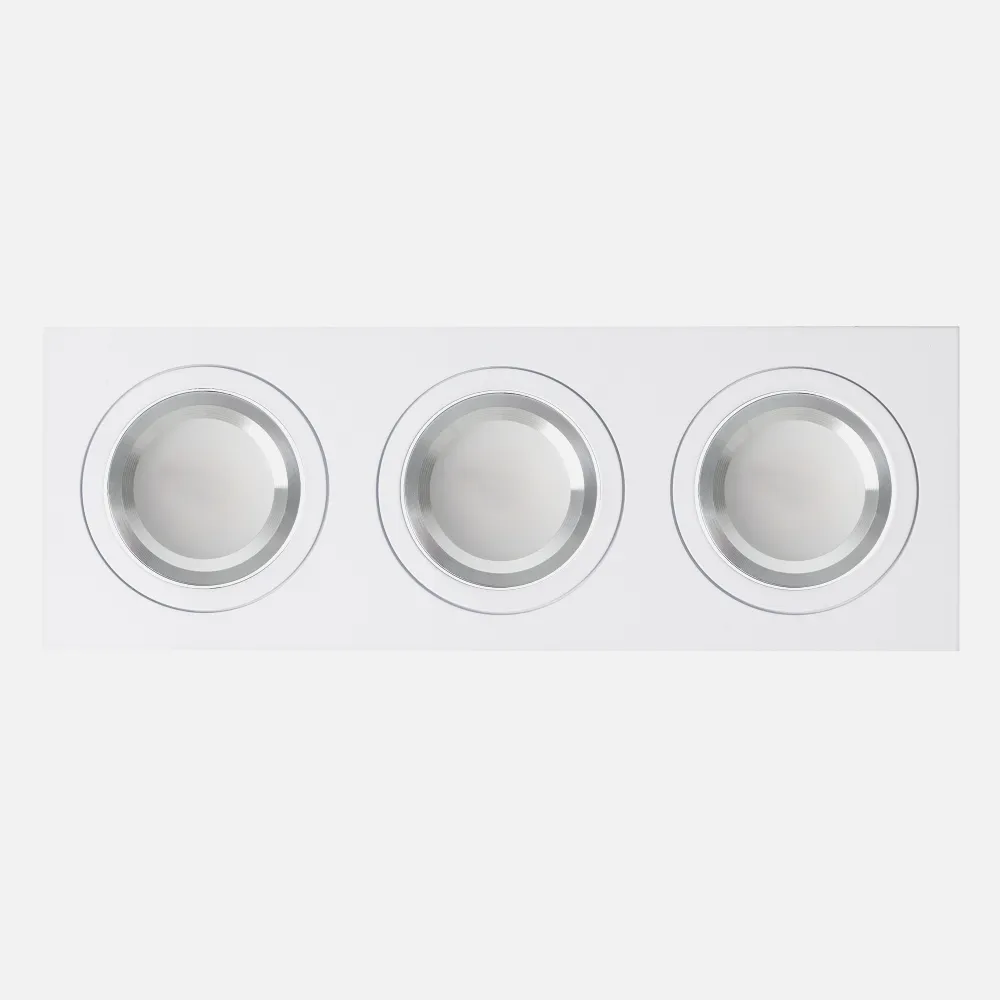 Regleta Foco Empotrar Blanco/cromo 3xgu10 Incluida 18w 4000k 1800lm 26x9x2 Androide