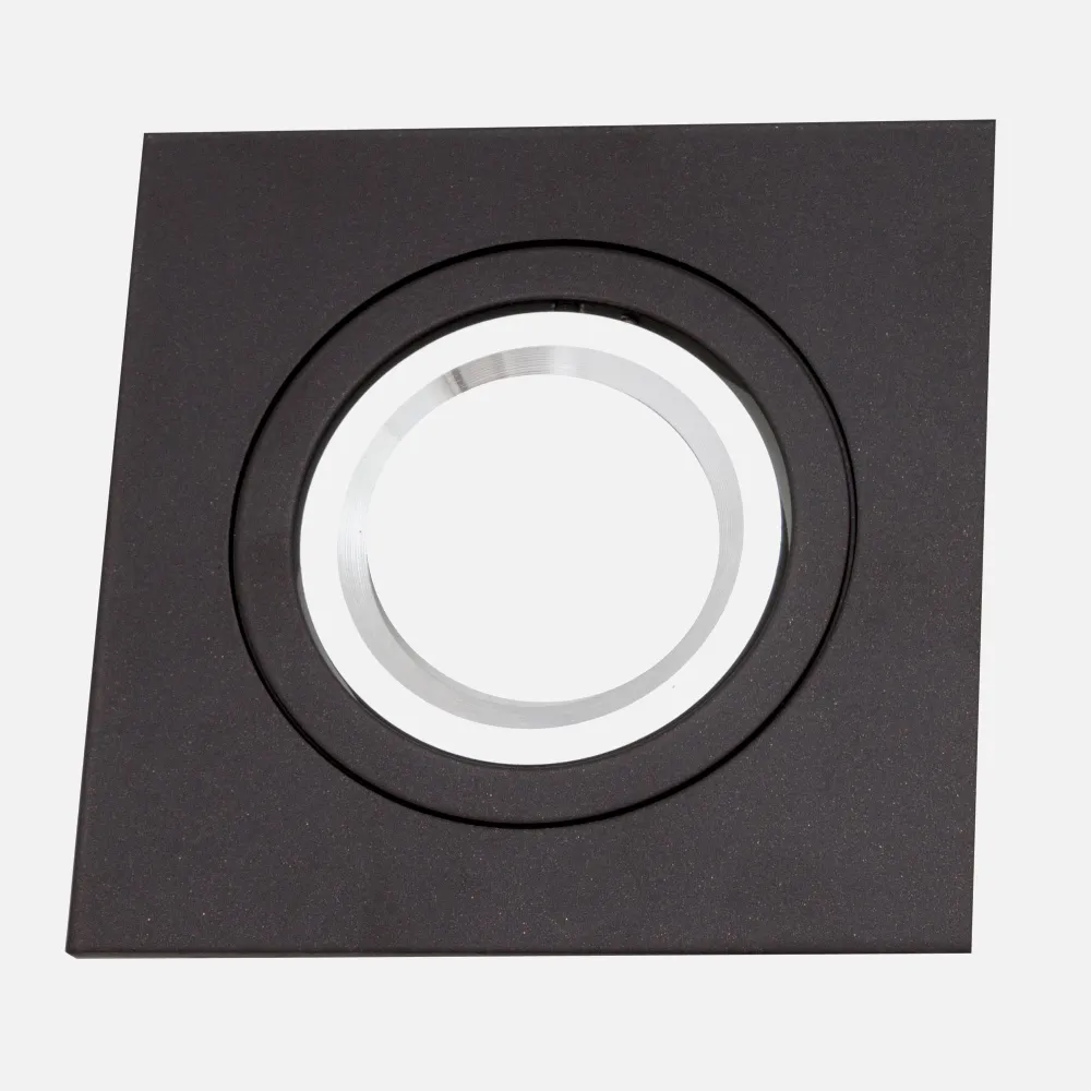 Empotrable Itaca Cuadr. 2,5x10x10 Cm Marron/cromo Gu10  Corte 7 Cm