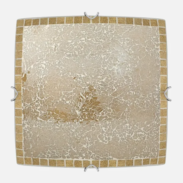 Lâmpada de tecto quadrado de carbono âmbar 4xe27 50x50
